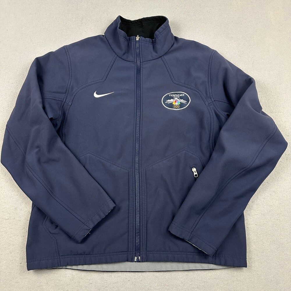 Nike Jacket Men Extra Large Blue Torino 2006 Olympics Softshell Blue XL